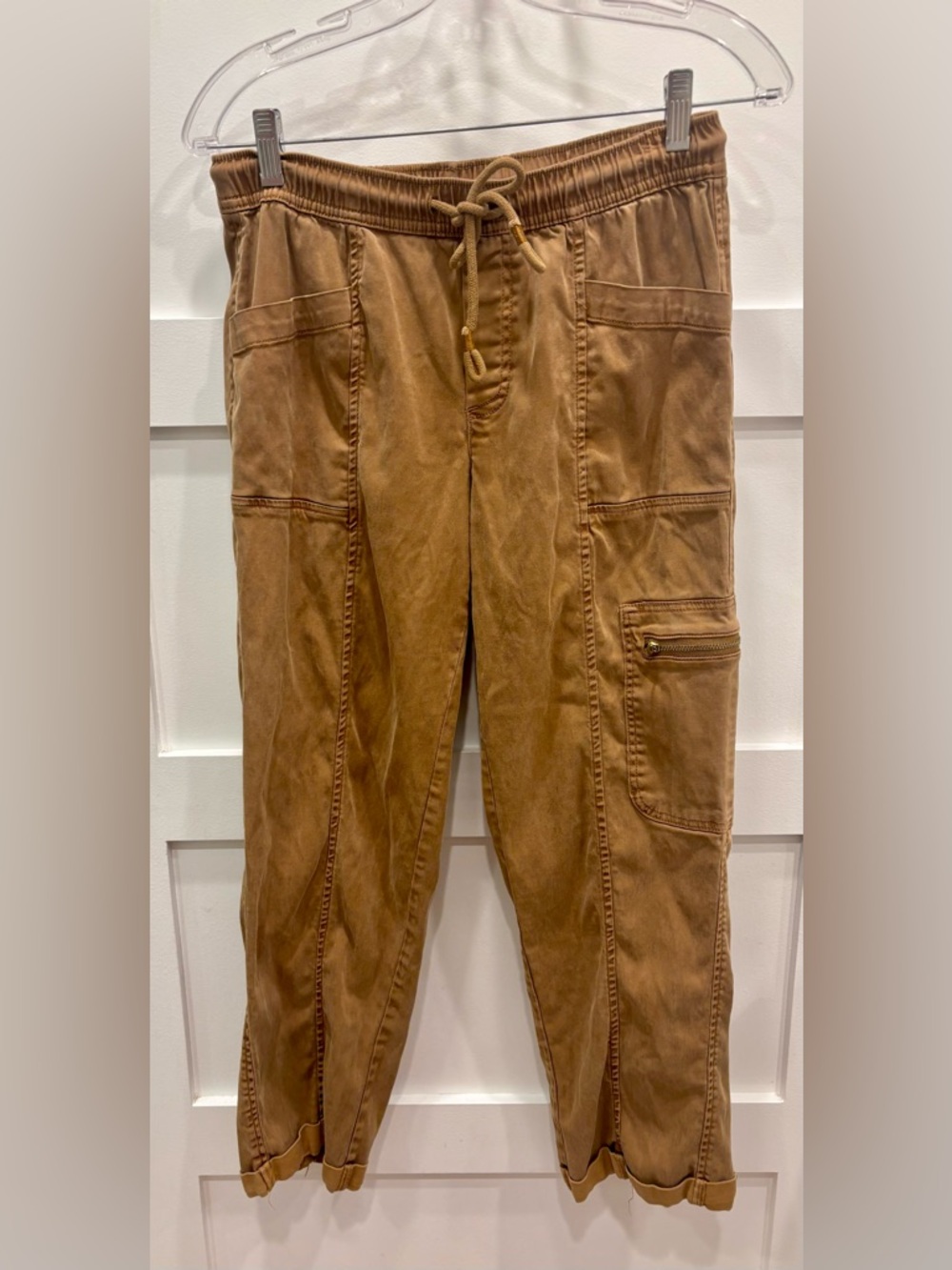 C&C California Women’s Brown Cargo Pants Lyocell Cotton Blend